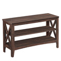 VASAGLE, Entryway Storage Bench, 2-Tier Shoe Rack, 11.8 x 31.5 x 18.9 Inches, Holds up to 300 lb, Farmhouse Style, for Living Ro