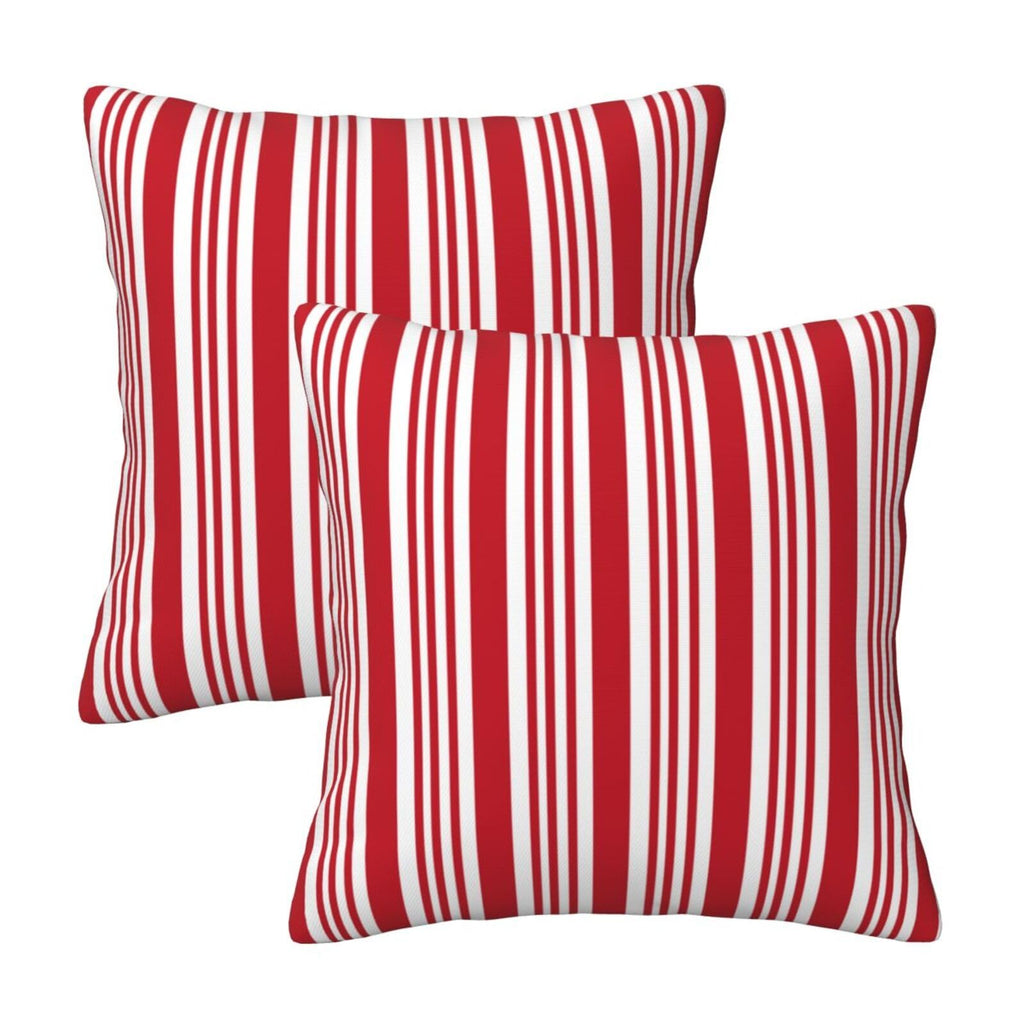 Red and White Striped Pillow Covers 18x18 in Couch Pillow Case Sets of 2 Modern Decorative Square Throw Pillows for Home Living 