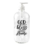 God Bless Our Home 16 oz Glass Soap Dispenser