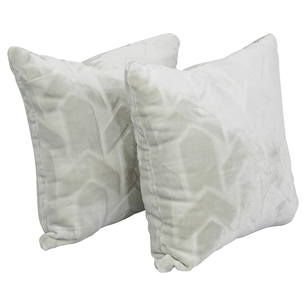 Blazing Needles Square Faux Fur Throw Pillows, 17", Agora Soap 2 Count