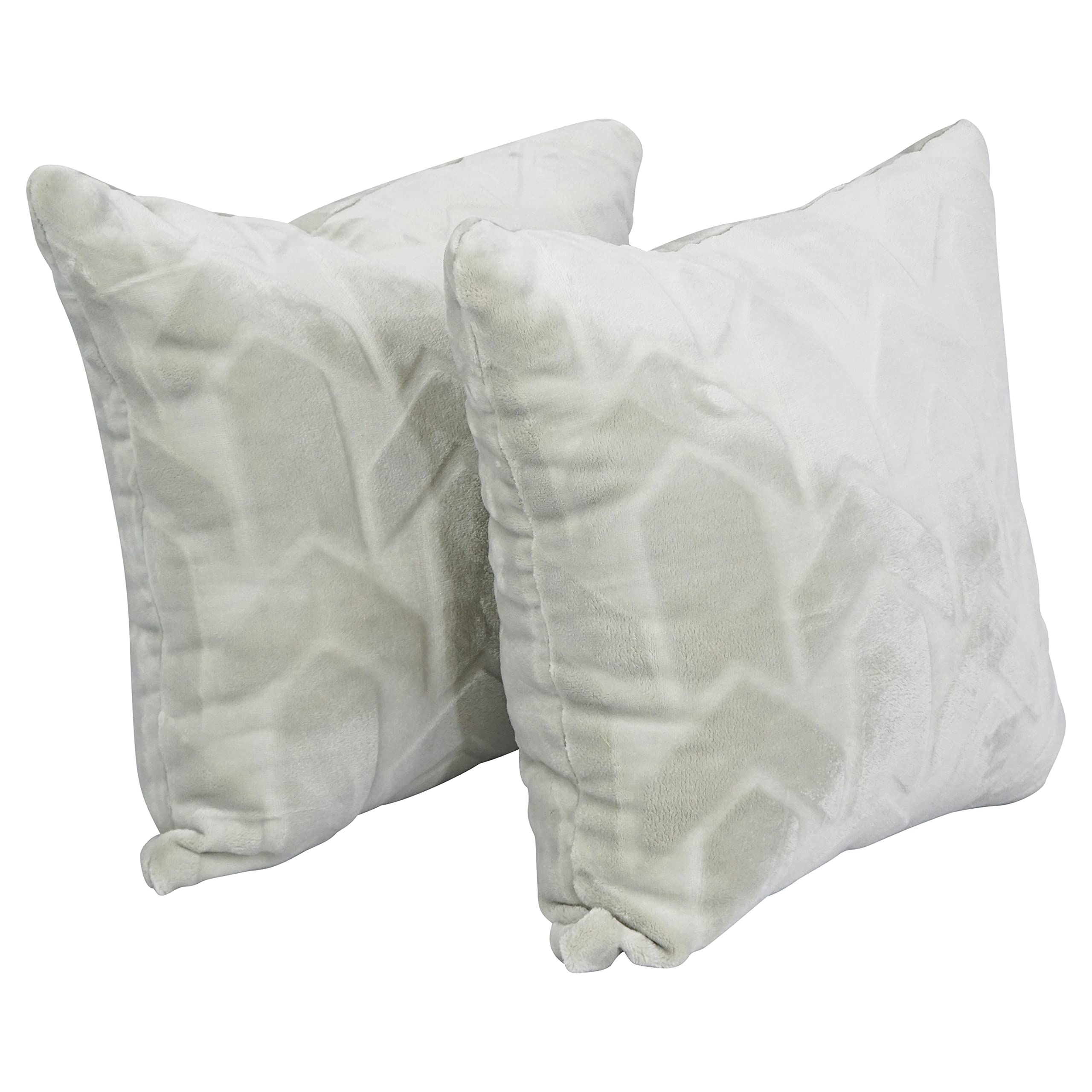 Blazing Needles Square Faux Fur Throw Pillows, 17", Agora Soap 2 Count