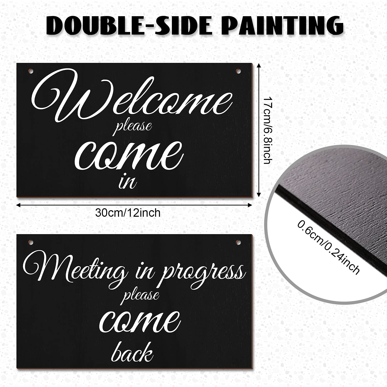 Meeting In Progress Wood Sign Do Not Disturb Wood Sign Plaque Reversible Wood Sign For Home Office Meeting Door, Home Study Door