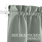 Nicetown Doorway Curtains For Kitchen Door Window, Thermal Insulated Privacy Protection Blackout Door Curtains For French Door Window Shade With Tieback, 1 Pc, 42' X 80', Greyish Green