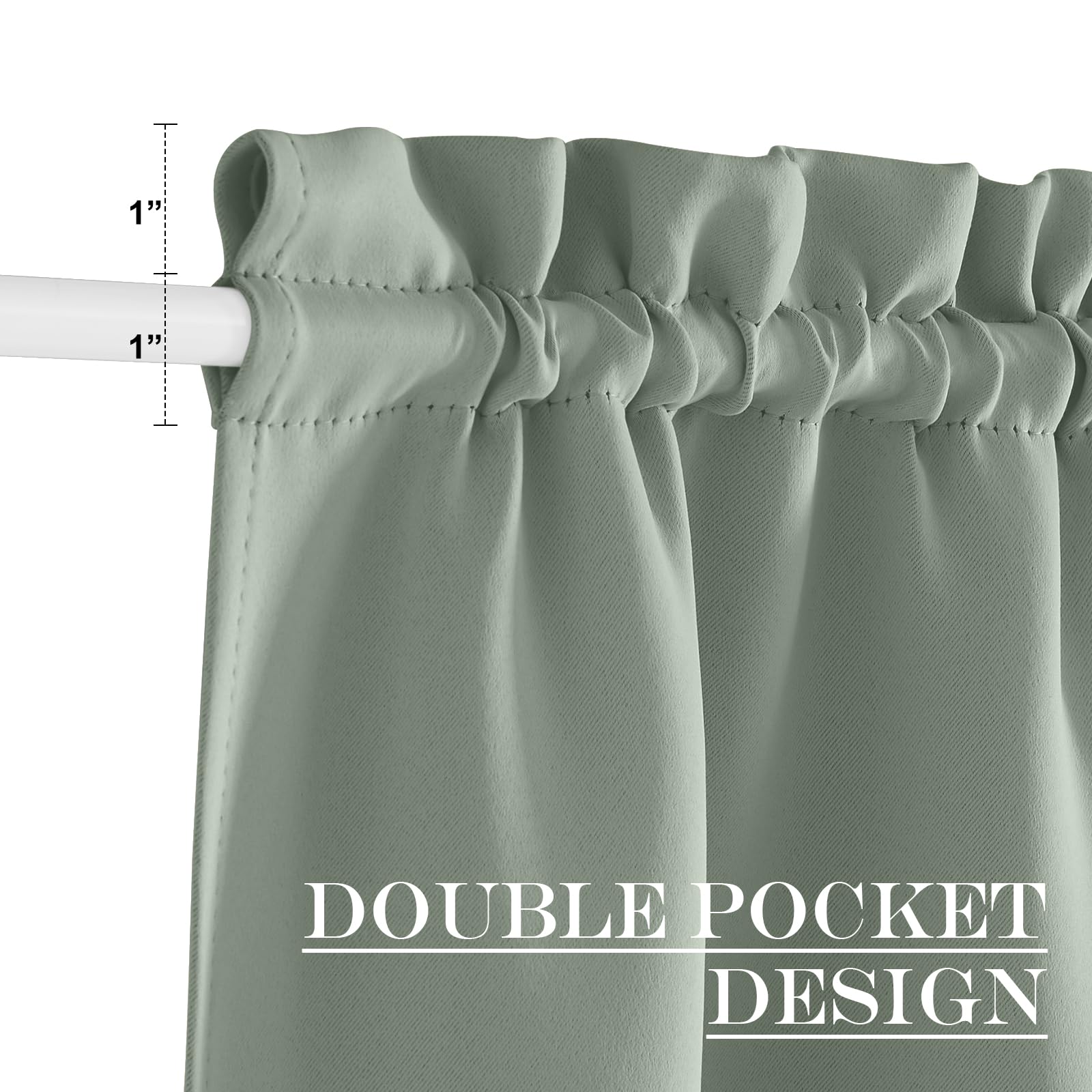 Nicetown Doorway Curtains For Kitchen Door Window, Thermal Insulated Privacy Protection Blackout Door Curtains For French Door Window Shade With Tieback, 1 Pc, 42' X 80', Greyish Green