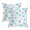 Batmerry Blue Winter Snowflakes Throw Pillow Covers,Winter Falling Snow White Crystal Double Sided Throw Pillow Covers Sofa Cush