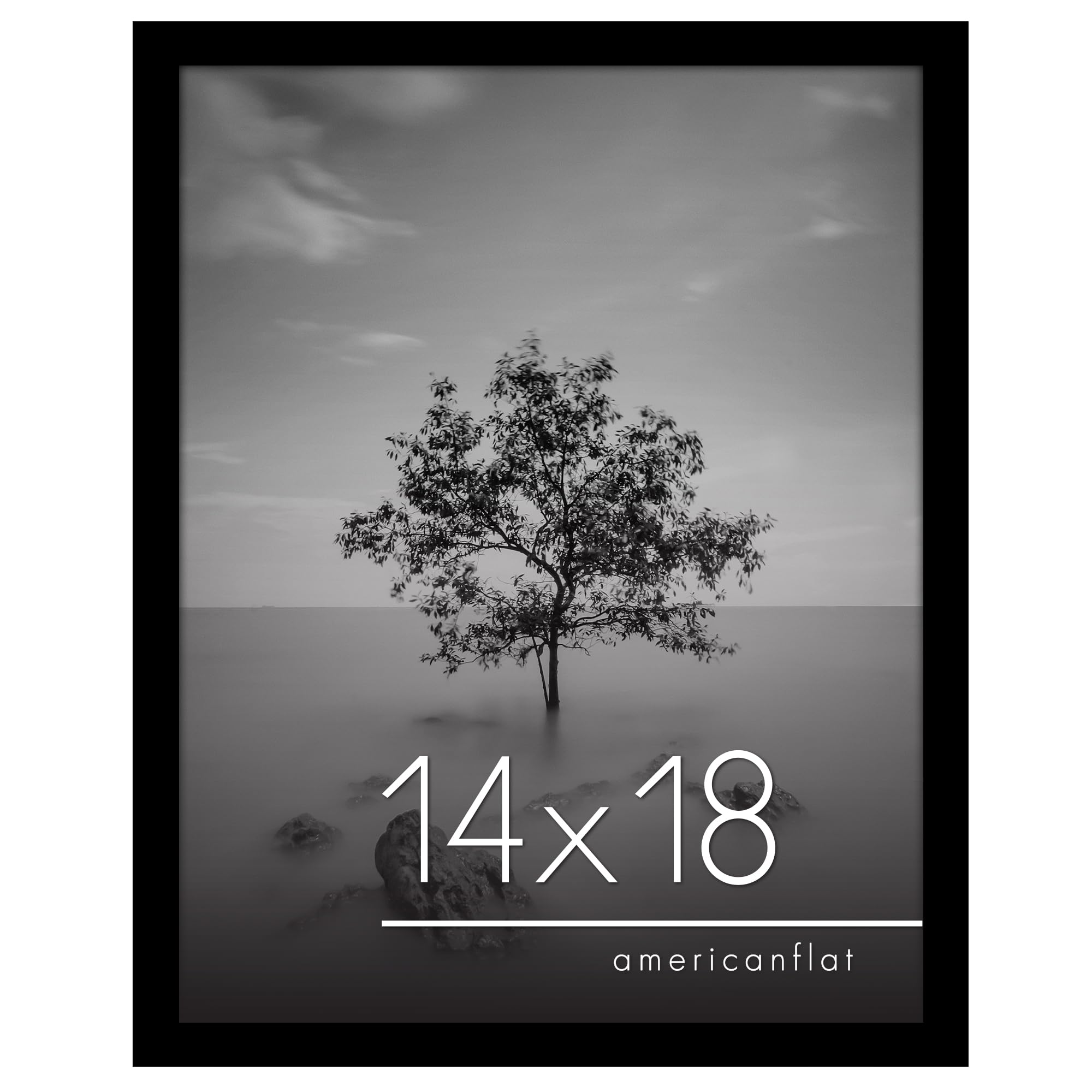 Americanflat 14x18 Picture Frame with Polished Plexiglass - Epic Collection - Gallery Wall Frames with Engineered Wood - Wide Ph
