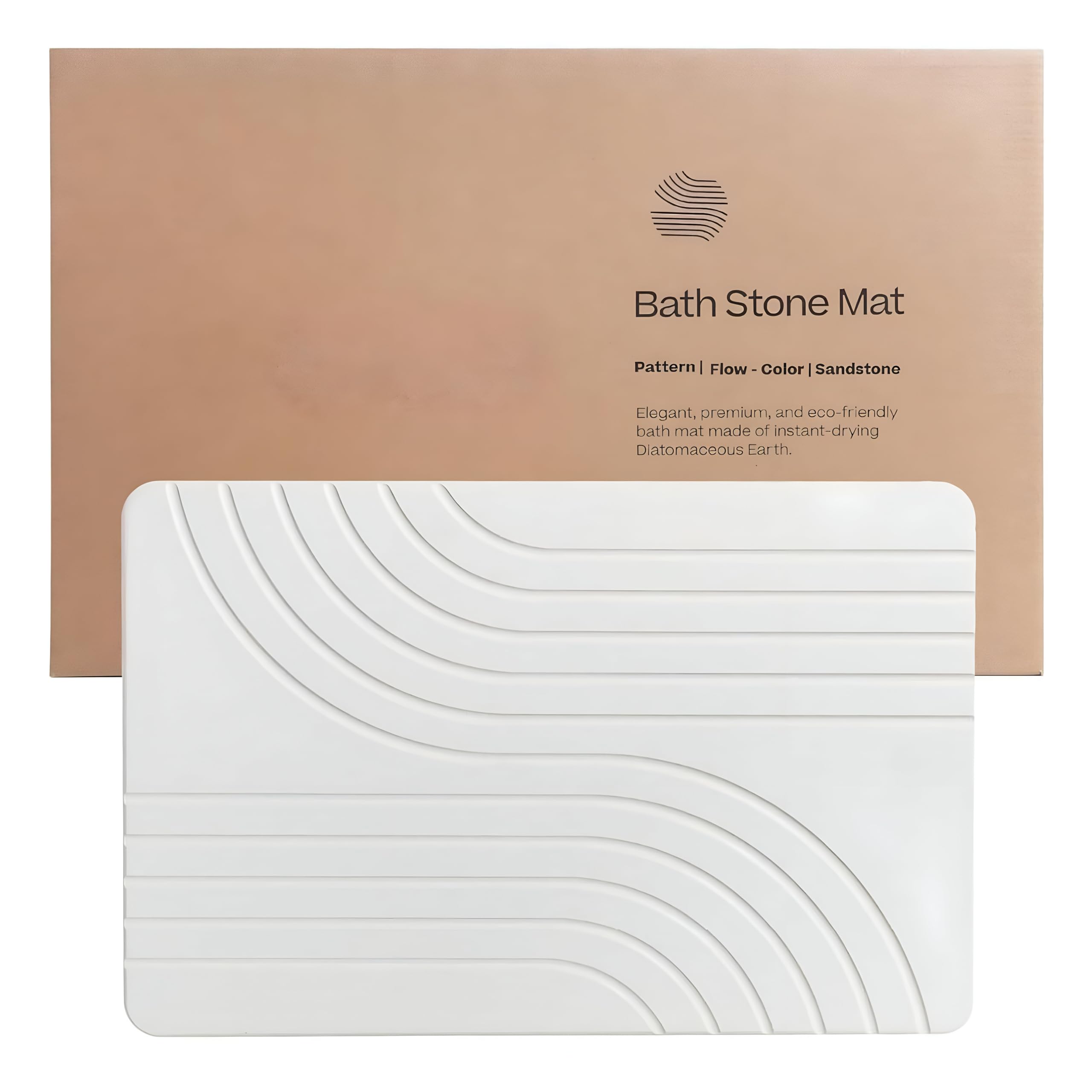 QZEMEL Diatomaceous Earth Bath Mat  Quick Drying, Super Absorbent, NonSlip Stone Bathroom Mat for Floor, Fast Dry AntiMold Sh