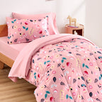 Sleep Zone Kids Bedding Full/Queen Comforter Set - Cute Printed For Boys, Girls, Teens, Super Soft, Fade Resistant (Pink Flower,