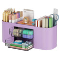 Marbrasse Pen Holder For Desk With 3 Drawers, Multi-Functional Pencil Holder, Desk Organizers And Accessories With 7 Compartment