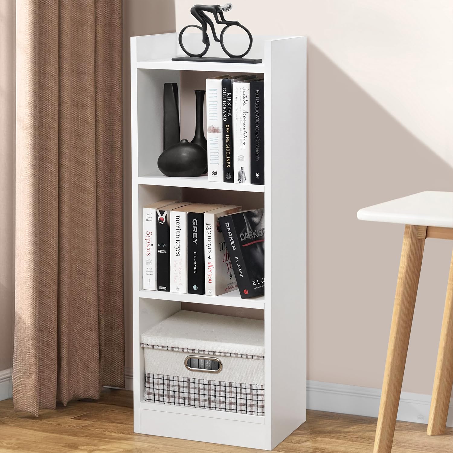 About Space Book Shelf For Home  3 Tier Cube Book Shelves, Engineered Wood Open Book Rack For Study Room, Book Organizer Stand 