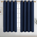 Diraysid Navy Blue Grommet Blackout Curtains for Bedroom Thermal Insulated Room Darkening Curtains Drapes, 52 x 63, 2 Panels