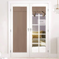 Nicetown Room Darkening Blinds For French Door, Privacy Door Window Curtains Thermal Insulate Covering For Patio Door Glass Door Front Door, 26 Inch X 80 Inches, Cappuccino, 1 Panel
