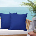 Sofjagetq Navy Blue Outdoor Pillow Covers, Waterproof Durable Throw Pillow Covers For Patio, Porch, Decoration Pillow Covers (18