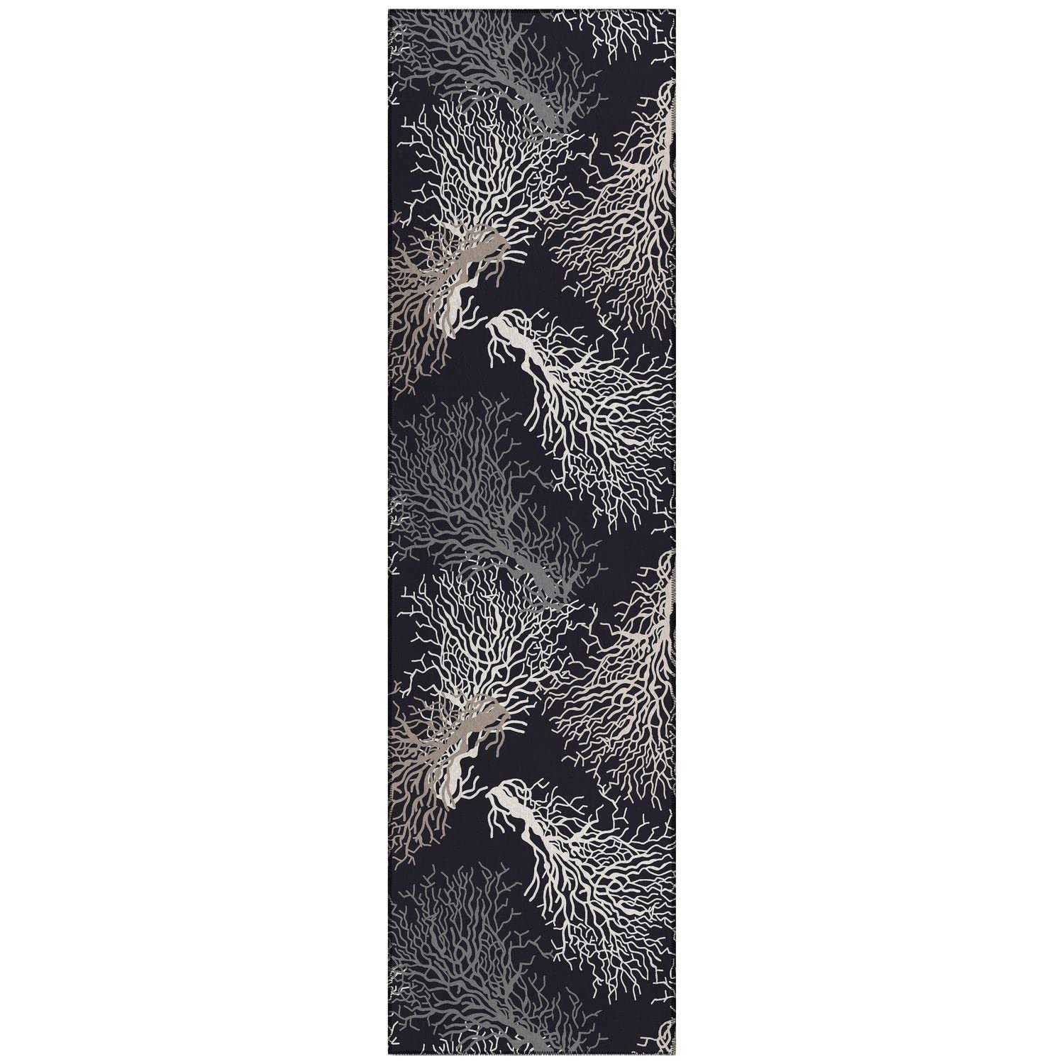 Seabreeze Sz3 Black Coastal Rug Runner 2' 3" X 7 ' 6"