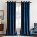 Miulee 90 Inches Velvet Curtains Navy Blue Elegant Grommet Curtains Thermal Insulated Soundproof Room Darkening Curtains/Drapes For Classical Living Room Bedroom 52 X 90 Inch 2 Panels