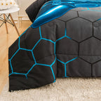Ntbed Game Console Comforter Set For Boys Kids Teens 5 Pieces Gaming Geometric Bed In A Bag Lightweight Microfiber Bedding Comfo