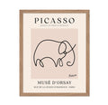 Poster Master Vintage Picasso Poster - Retro One Line Elephant Drawing Print - Elephant Art - Minimal Gift for Men, Women, Anima