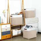 Dullemelo Large Storage Baskets For Organizing, Canvas Storage Bins Big Baskets With Handles For Shelf Clothes Empty Gift Basket