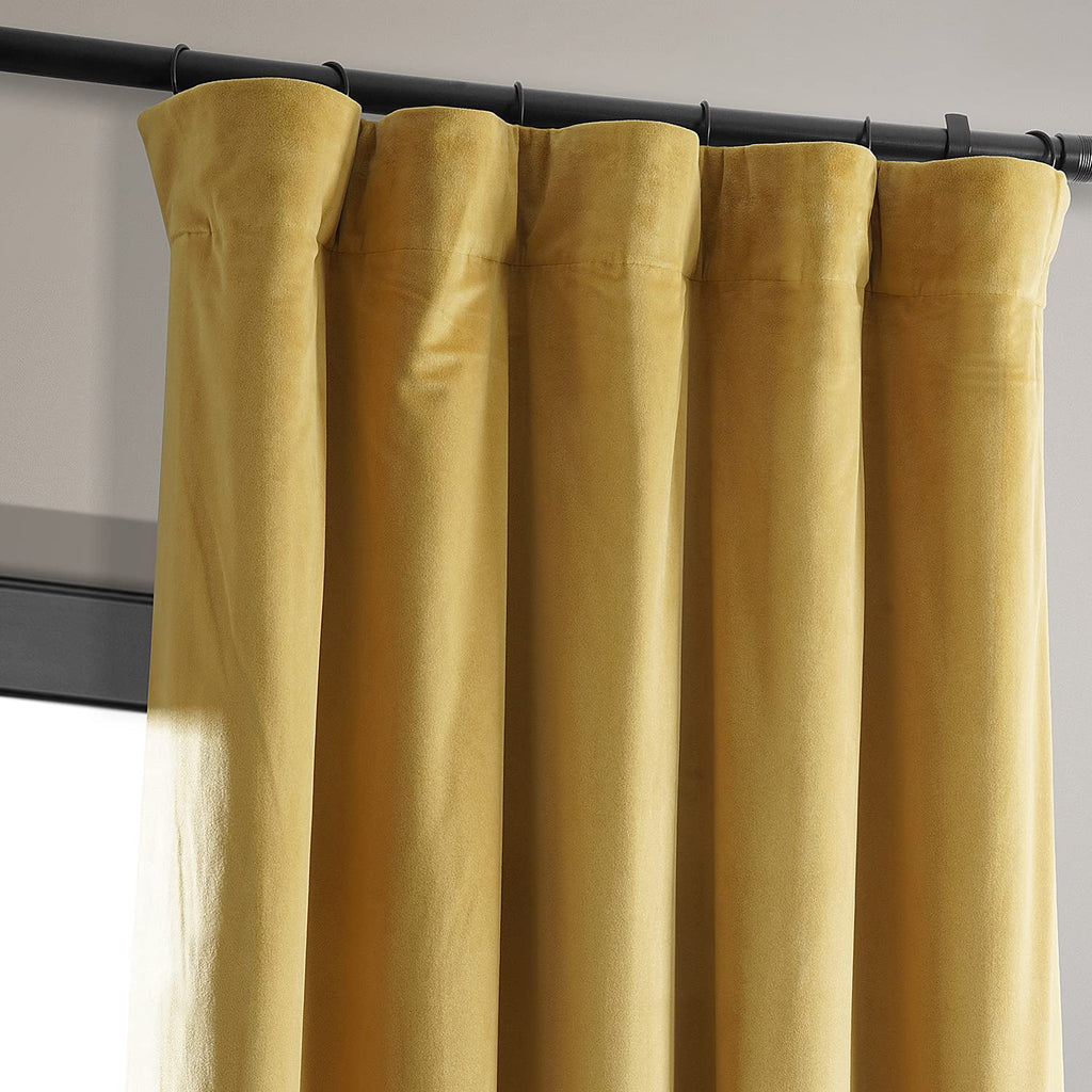 Hpd Half Price Drapes Signature Velvet Thermal Blackout Curtains For Living Room 96 Inch Long (1 Panel) Rod Pocket Insulated Blackout Curtains For Bedroom Window Curtains, 50W X 96L, Fool'S Gold