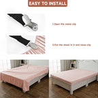 Bozenu Bed Sheet Straps, Upgrade Fitted Bed Sheet Holders For Corners, Non Slip Sheet Clips Black 8Pcs