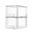 Vtopmart 2 Pack Large Stackable Storage Drawers,Clear Acrylic Drawer Organizers With Handles, Easily Assemble For Bathroom,Kitch