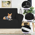 Znsayotx Oversized Super Stretch Couch Cover (91'-110'), New Striped Sofa Covers Comfortable & Durable, Dog Cat Pets Friendly Extra Large Spandex Sofa Slipcovers (Black Grey, Xl Sofa)