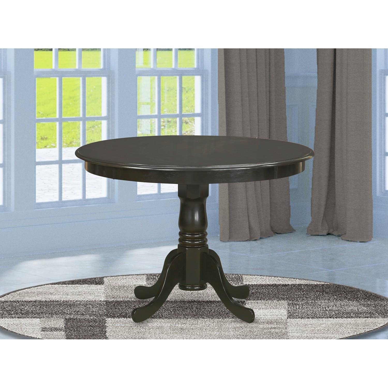 East West Furniture Hlt-Cap-Tp Hartland Dining Room Table - A Round Kitchen Table Top With Pedestal Base, 42X42 Inch, Cappuccino Cappuccino