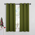 NICETOWN Window Curtain Panels, Christmas Window Decoration Thermal Insulated Solid Grommet Blackout Draperies/Drapes for Bedroo