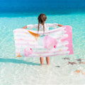 WERNNSAI Kids Beach Towel for Girls - 30    x 60    Ice Cream Sand Free Swim Towels for Girls Bath Pool Camping Travel Towel Qui