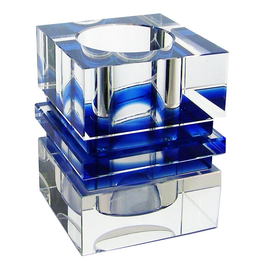 Amlong Crystal Desktop Collection Crystal Pen Holder, Blue