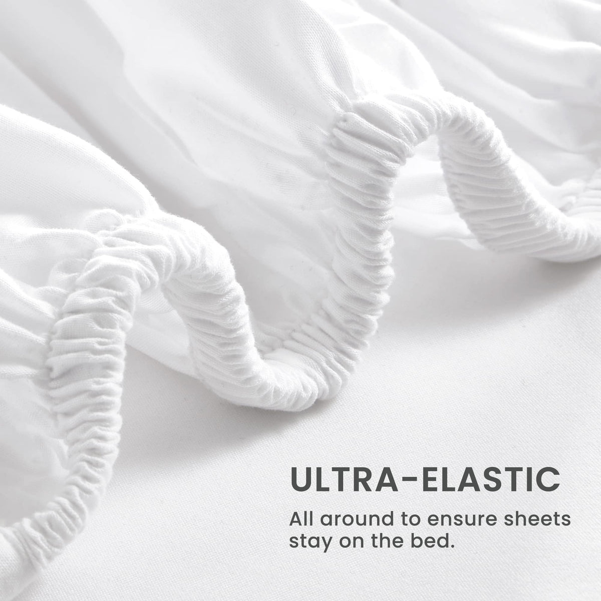 Sleep Zone Nanotex Super Soft Cooling Full Size Bed Sheets Set 4 Piece - Easy Care Fitted Flat Sheet & Pillowcase Sets - Wrinkle Free, Fade Resistant, Deep Pocket 16' (White, Full)