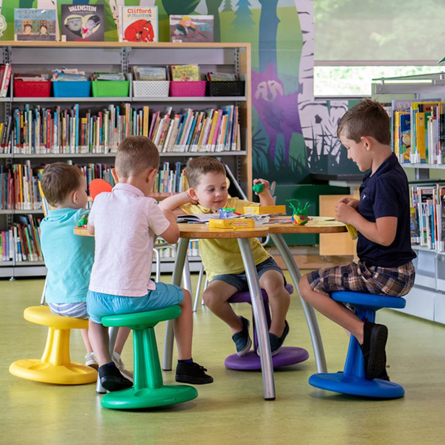 Kore Design Wobble Stool Chair, Girls + Boys Kid Desk Stools, Ergonomic Small Office Chairs, Flexible Seating For Active Child, Add/Adhd, Classroom, School, Home, Kids (14In), Age 6-7 Yrs, Grey