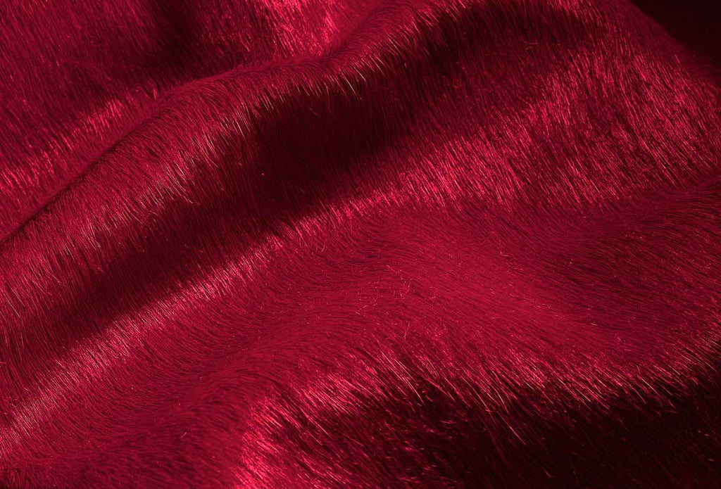 HomeRoots Cowhide, Microsuede 72' x 84' Burgundy Cowhide Rug