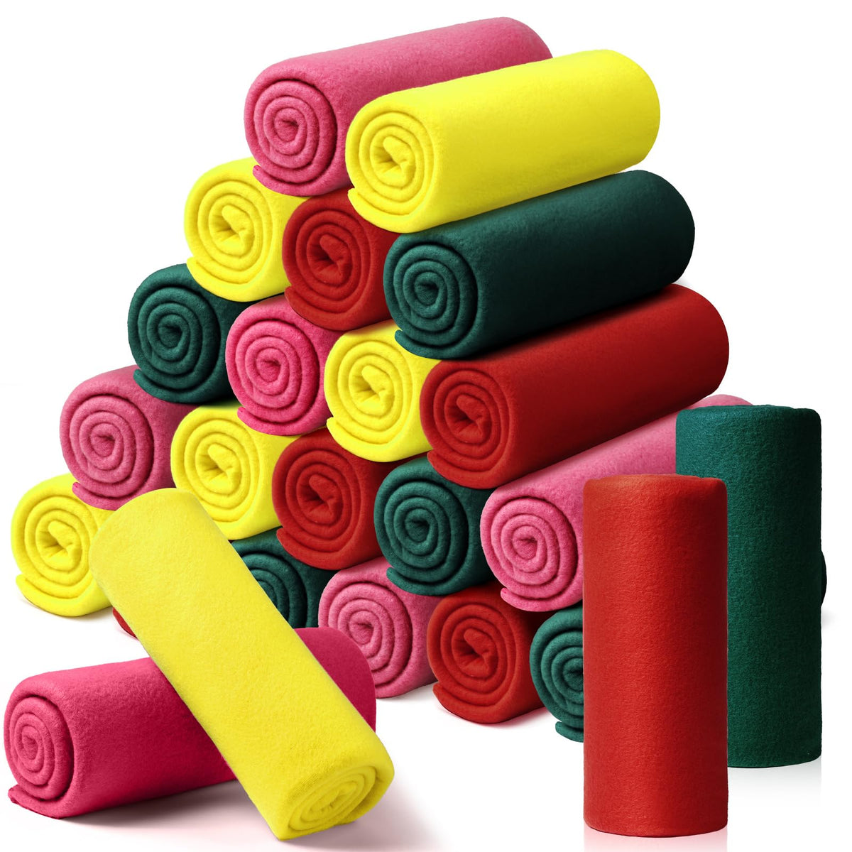 24 Packs Fleece Throw Blanket Soft Warm Lightweight Fleece Blanket Cozy Throw Bulk for Bed Couch Sofa Home Office Wedding Gifts 