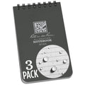 Rite In The Rain Weatherproof Top Spiral Notebook, 3' X 5', Gray Cover, Universal Pattern, 3 Pack (No. 835-3X)