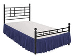 Biscaynebay Wrap Around Bed Skirts With Split Corners For Full Beds 14' Drop, Navy Elastic Dust Ruffles Easy Fit Wrinkle & Fade Resistant Silky Luxurious Fabric Solid Machine Washable