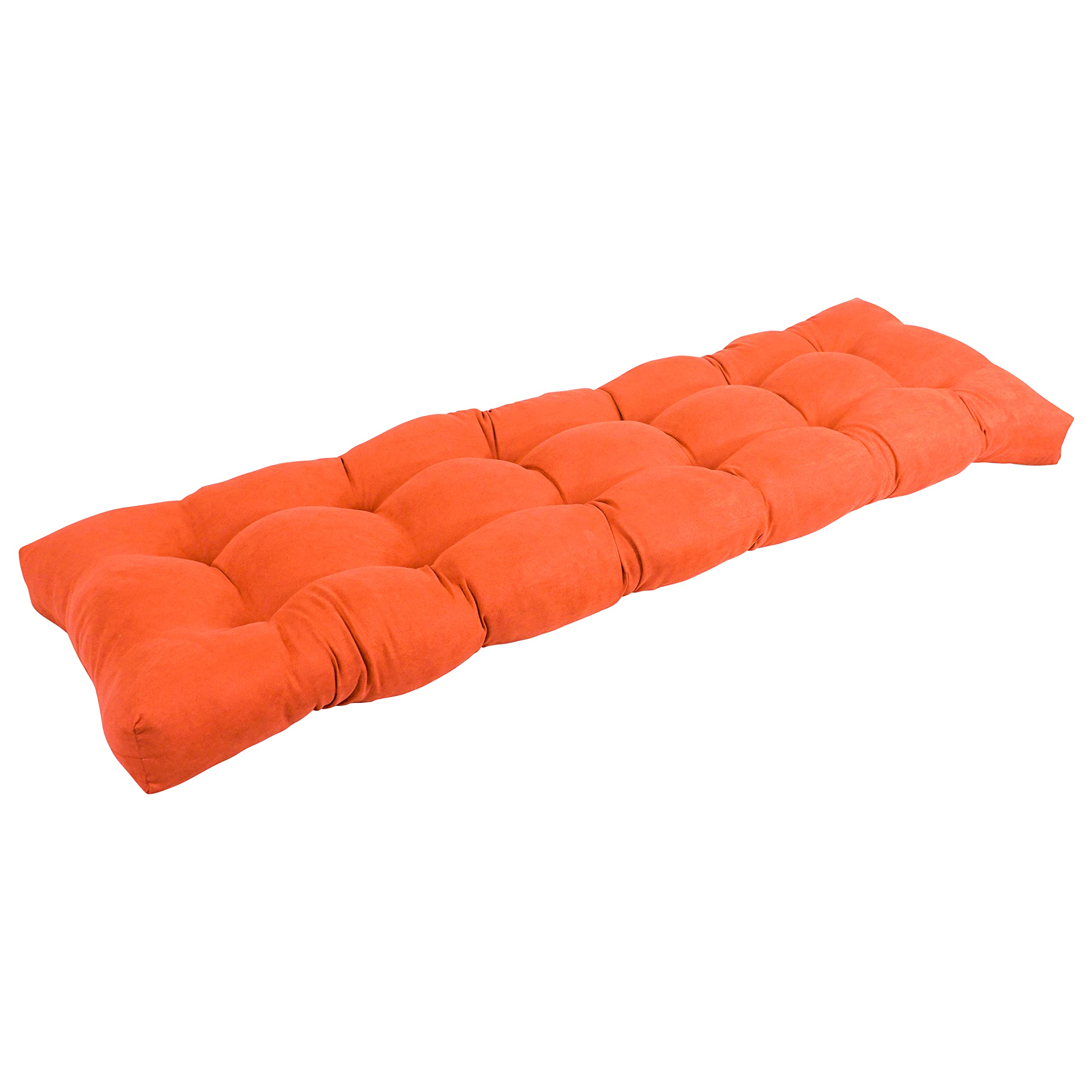 Blazing Needles Microsuede Tufted Bench Cushion, 60 x 19, Tangerine Dream