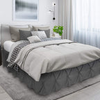 Nestl Grey Bed Skirt Twin Size, Pinch Pleat Twin Bed Skirt, 14' Inch Drop Twin Bedskirt, Hotel Quality Grey Bed Skirts, Premium Microfiber Bedskirt For Twin Bed, Grey Twin Bed Skirt