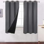 LEMOMO Frost Grey Thermal Blackout Curtains/40 x 72 Inch/Set of 2 Panels Room Darkening Curtains for Bedroom and Living Room
