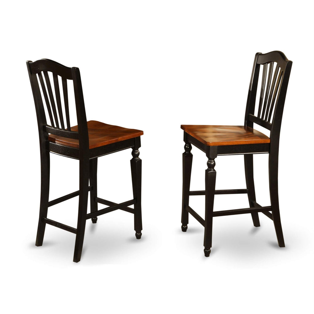 East West Furniture YACH5-BLK-W 5 Piece Counter Height Set Includes a Rectangle Kitchen Table and 4 Dining Room Chairs, 30x48 Inch