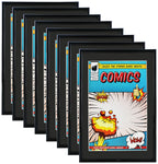 Memory Keeper Comic Book Frame, 8 Pack, UV Protection,Black Mat, Fits Current Comics up to 6 3/4'' x 10 1/4'', Wall or Tabletop 
