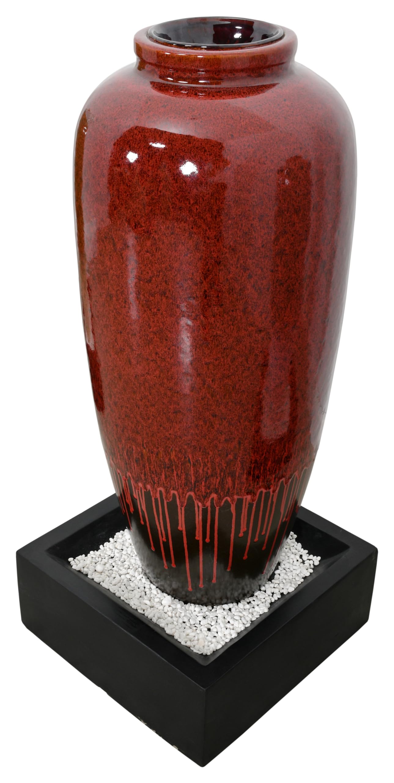 Afd Home Red Bubbling Fountain With Base