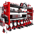 Nattydot Power Tool Organizer Wall Mount,Cordless Drill Organizer,4 Layers Large Capacity Tool Rack With 8 Drill Holders (Red)