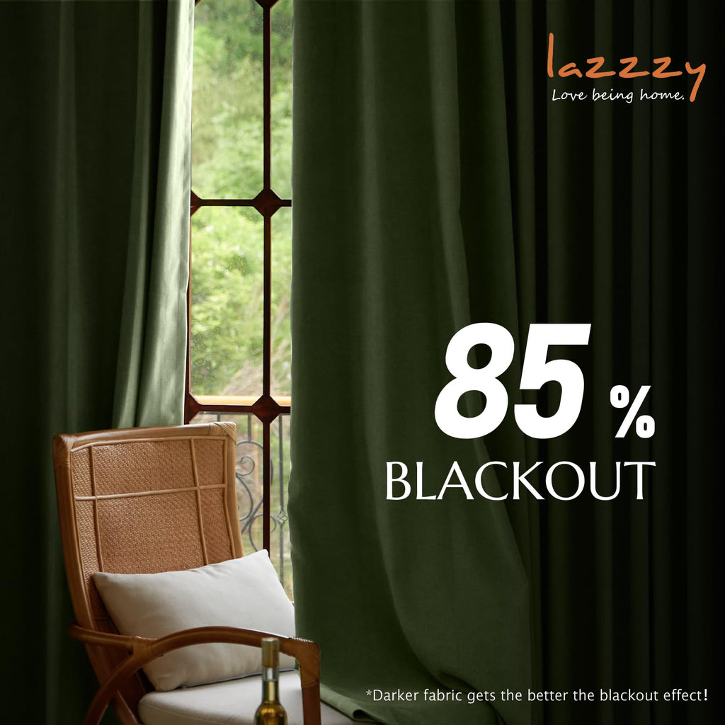 Lazzzy Sage Green Velvet Curtains Thermal Insulated Curtains 120 Inch Long Room Darkening Window Drapes For Bedroom Living Room Luxury Window Treatment 2 Panels, W62 X L120