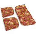Blazing Needles Outdoor Rounded Back Settee Cushion Set, Passion Ruby 3 Count