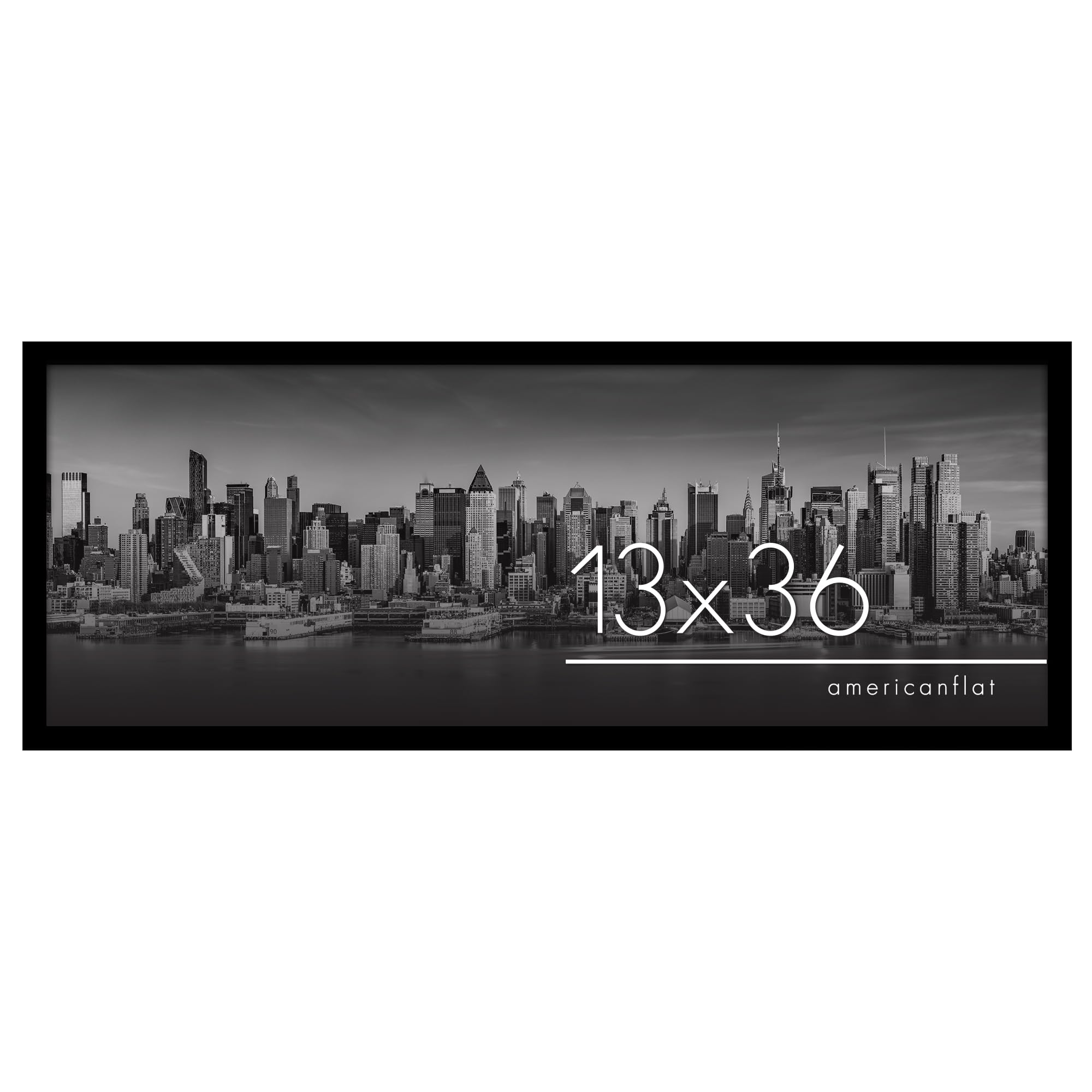 Americanflat 13x36 Poster Frame with Polished Plexiglass - Epic Collection - Gallery Wall Frames with Engineered Wood - Wide Pho