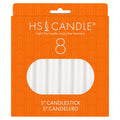 HS Candle 8 pcs White Unscented 5 Inch Candlestick Taper Candles, Household General Usage, Emergency & More