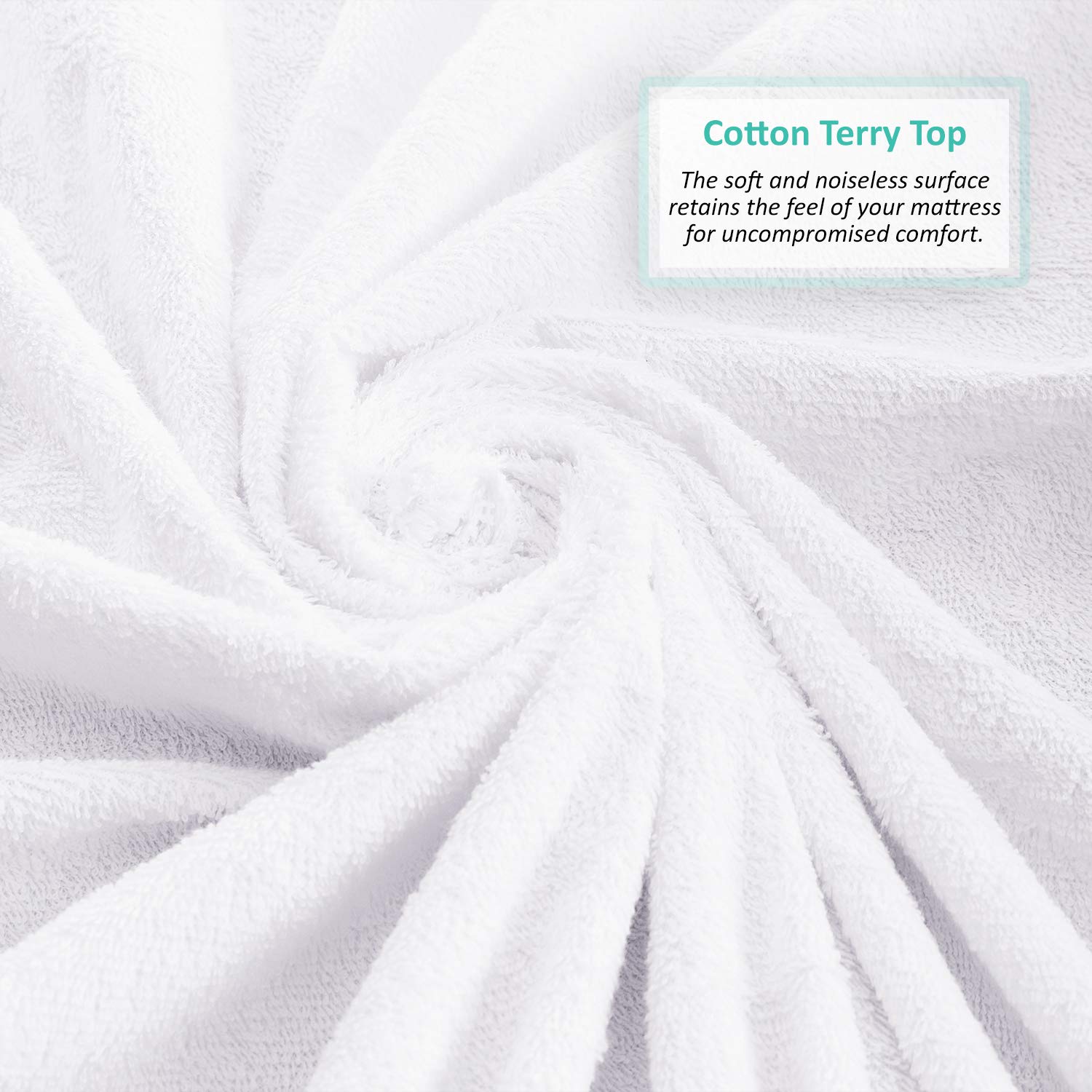 Nestl Premium Cotton Terry Mattress Protector - Soft And Waterproof Twin 14 Inch Deep Pocket Mattress Protector - Breathable & N