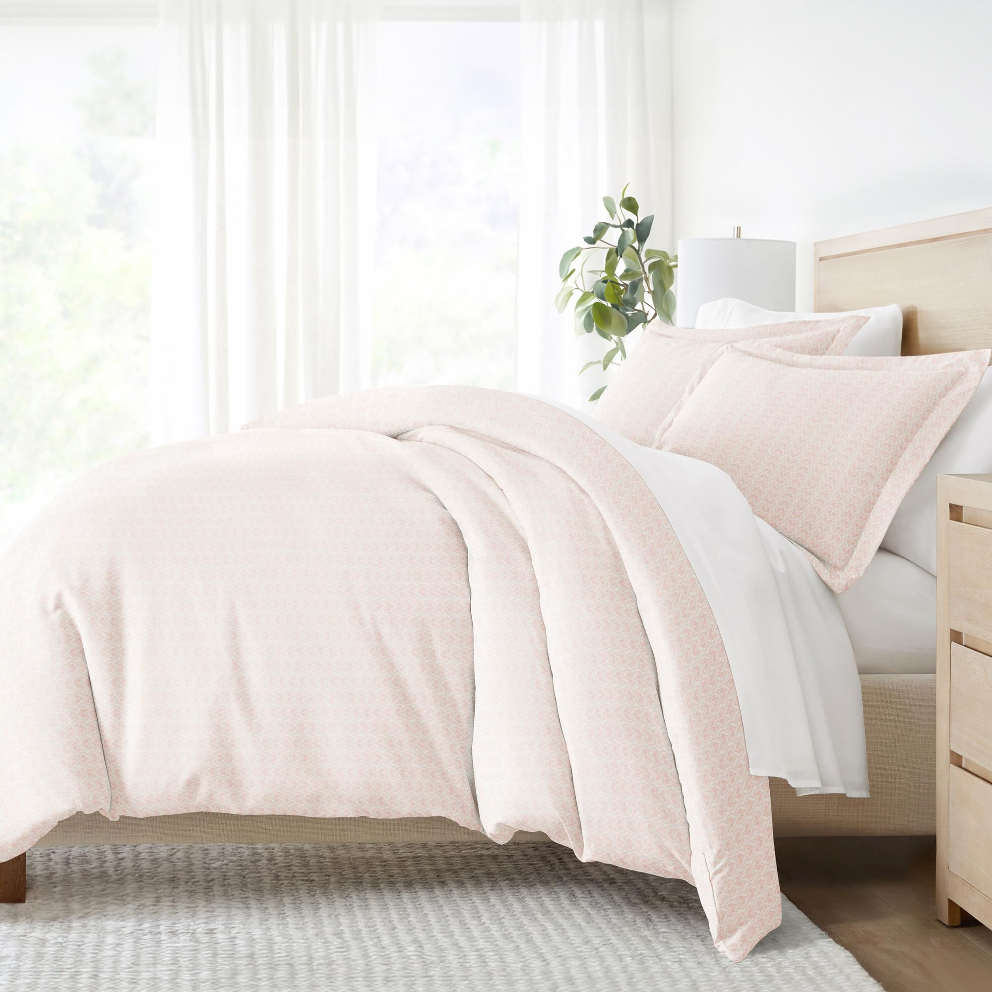 Linen Market Duvet Cover Queen (Pink) - Experience Hotel-Like Comfort With Unparalleled Softness, Exquisite Prints & Solid Color