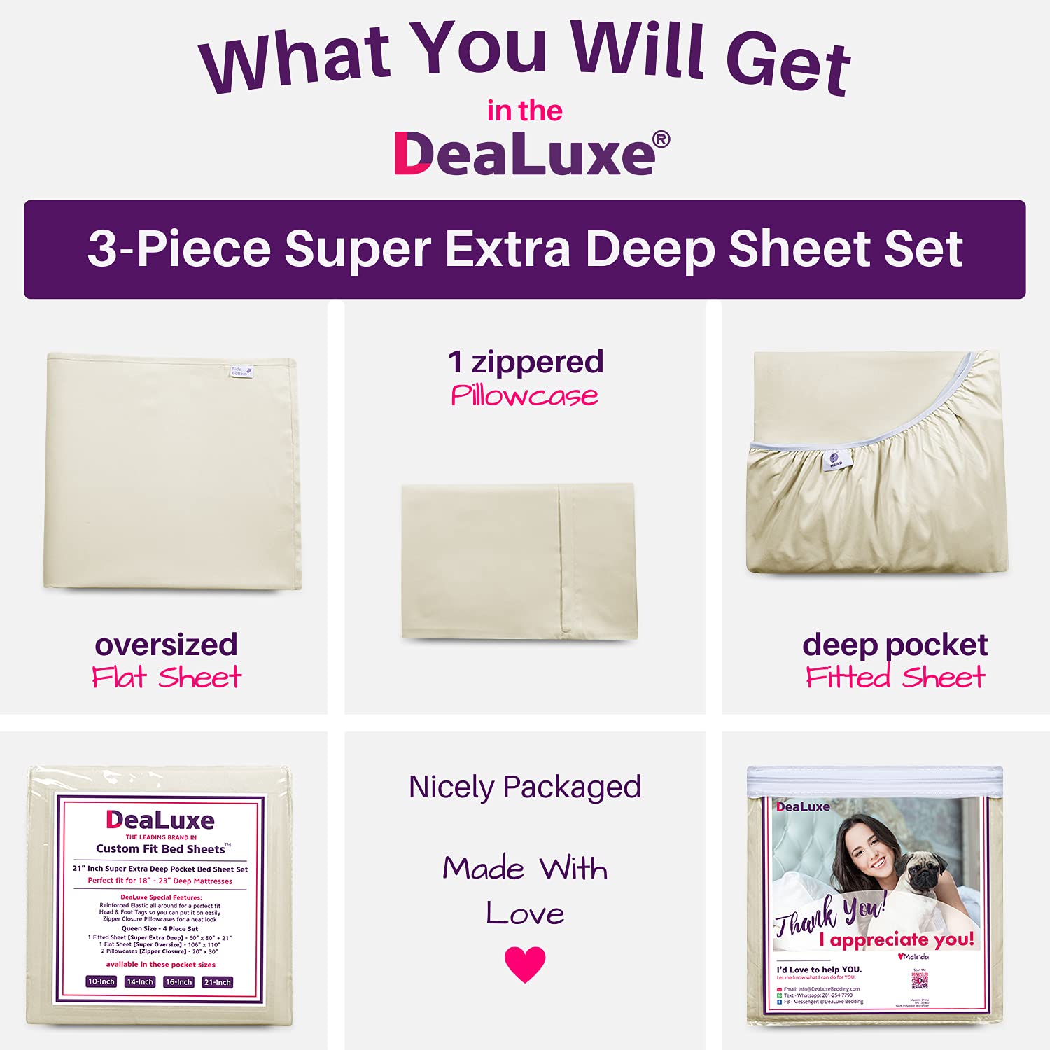 Extra Deep Pocket Twin Bed-Sheets - 3-Piece Includes: 18   -21    Inch Super Extra Deep Pocket Fitted Sheet - Oversize Flat Shee